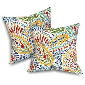 Melody Elephant Outdoor Throw Pillows 16x16 Inch, Water Repellent Patio Pillows